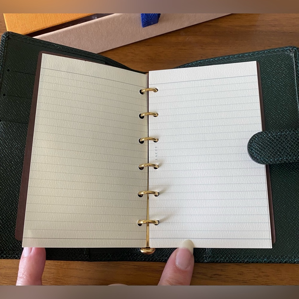 Louis Vuitton Green Taiga Leather Agenda PM Passport Wallet w/  Stickers & Paper - Picture 9 of 16